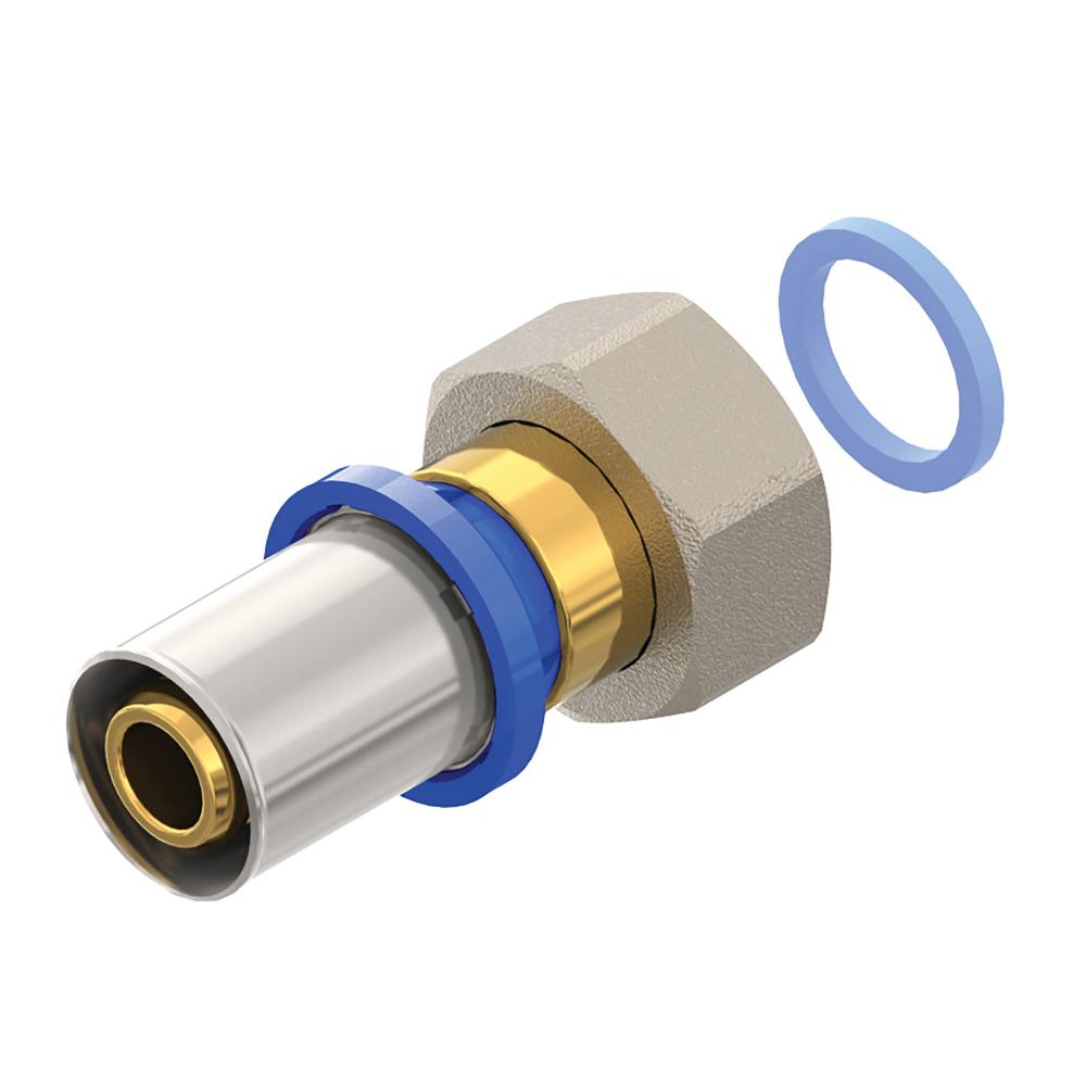 FEMALE ADAPTOR WITH SWIVEL NUT, FLAT SEAL
